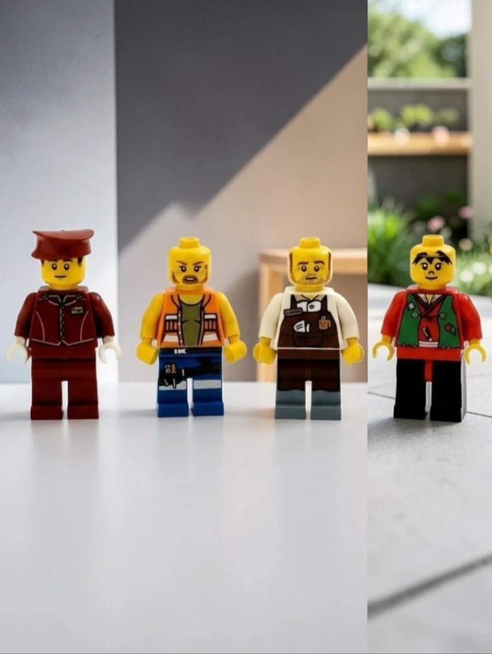 (Lot Of 4)LEGO Assorted Miniature Figure Pilot/Jungle Worker/Café Barista/Ninja